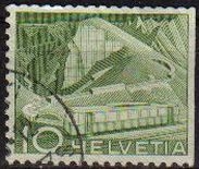 z vendido Suiza 1949 Scott 330 Sello Serie Industria Desarrollo Tren por las Montañas Michel 531 Switzerland Suisse 